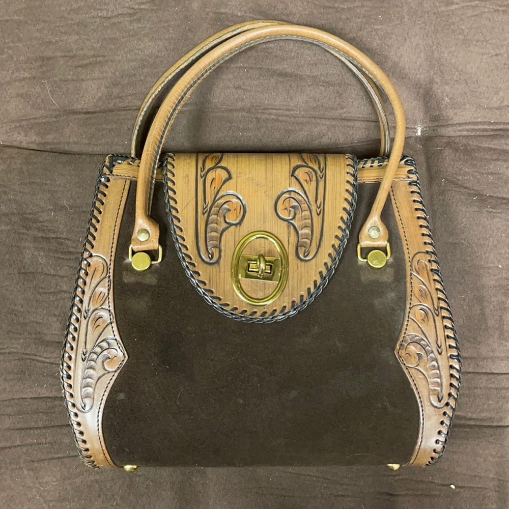 Jo-o-Kay Vintage Hand Tooled Leather Bag